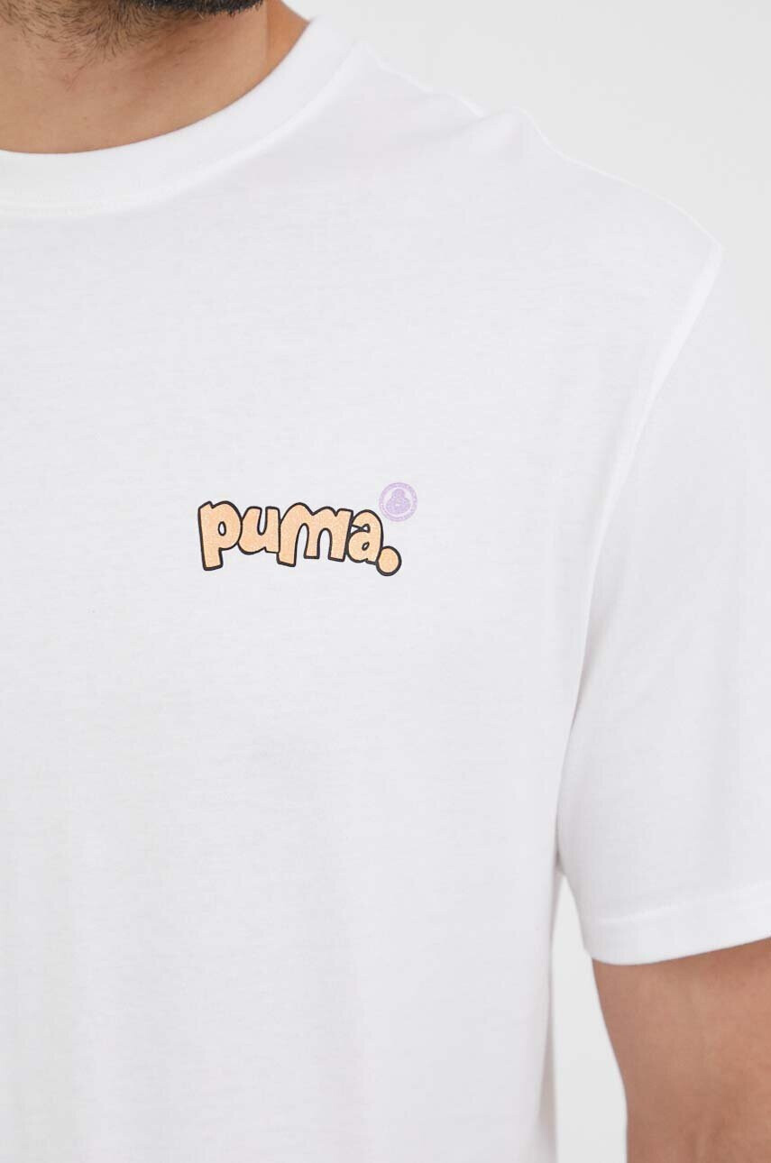 Puma Памучна тениска X 8ENJAMIN в бяло с принт - Pepit.bg