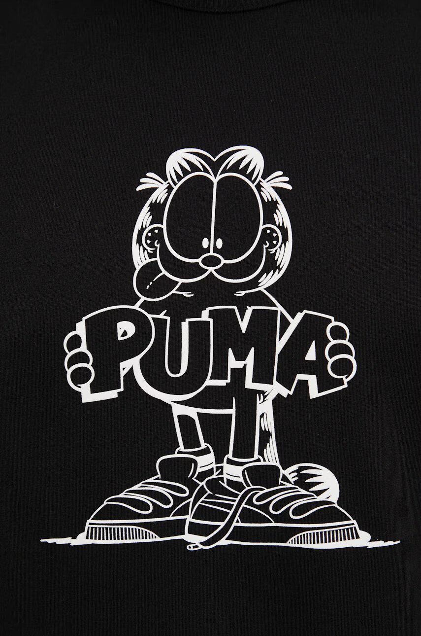 Puma Памучна тениска X Garfield 534433 в черно с принт - Pepit.bg