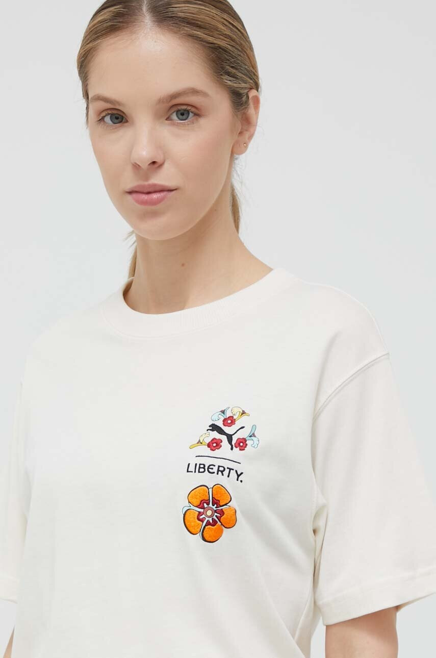 Puma Памучна тениска X LIBERTY в бежово - Pepit.bg