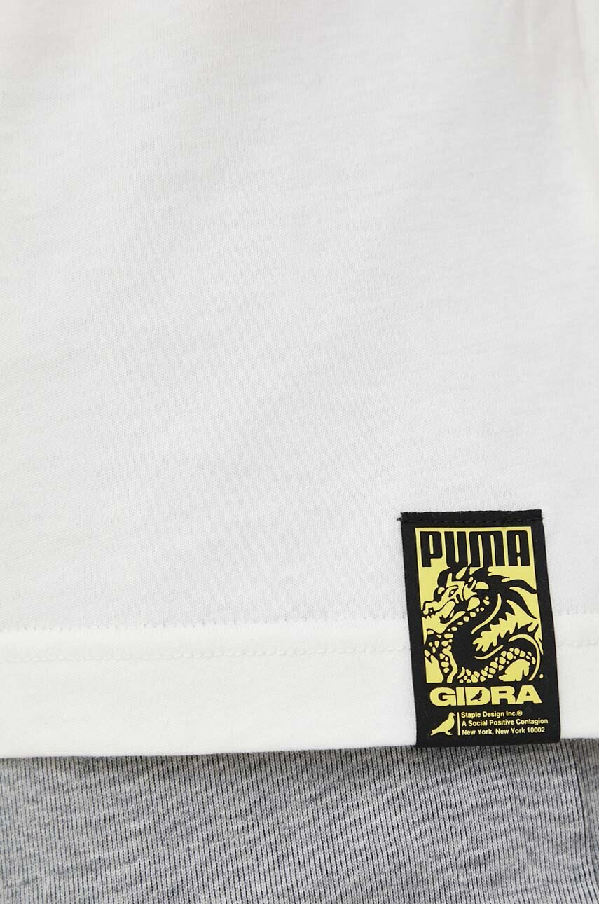Puma Памучна тениска X STAPLE в бежово с принт - Pepit.bg