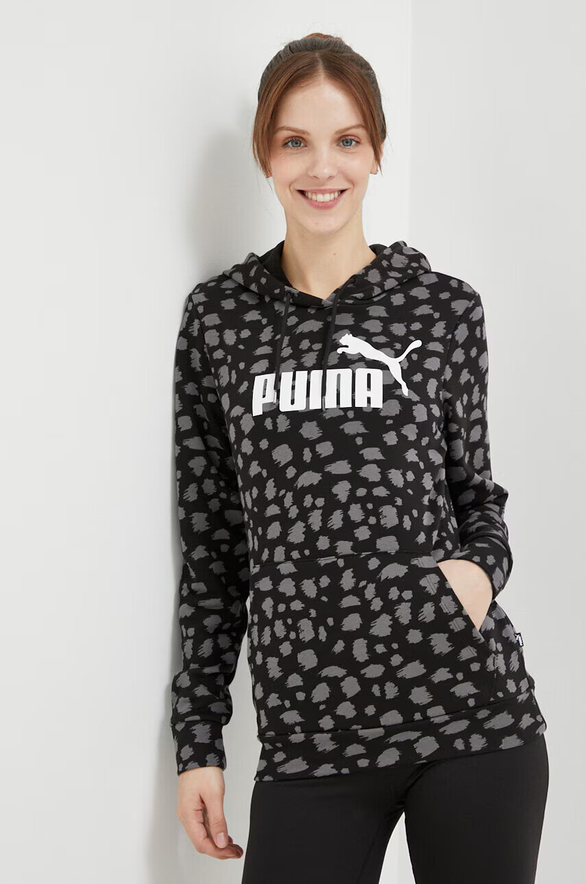 Puma Спортен суичър в черно с качулка с десен - Pepit.bg