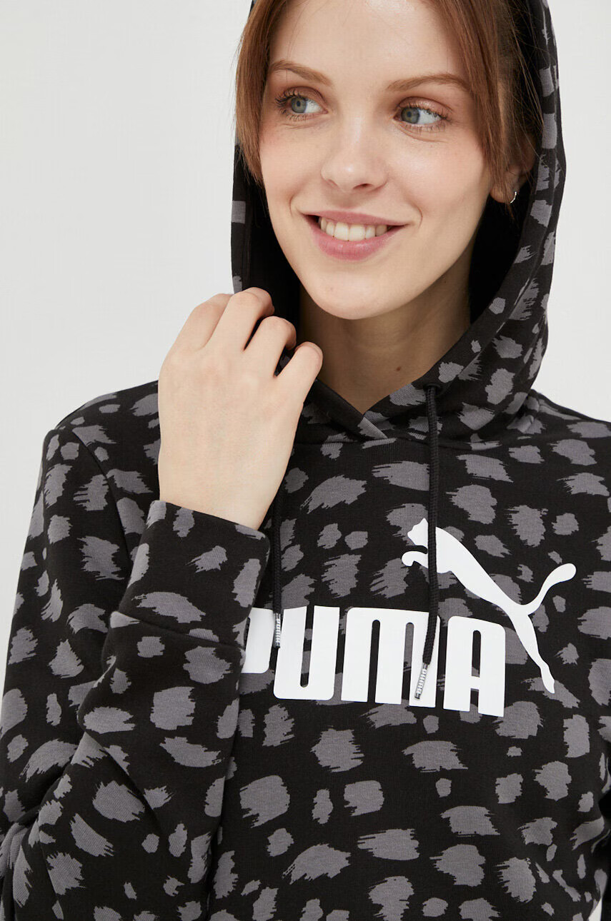 Puma Спортен суичър в черно с качулка с десен - Pepit.bg
