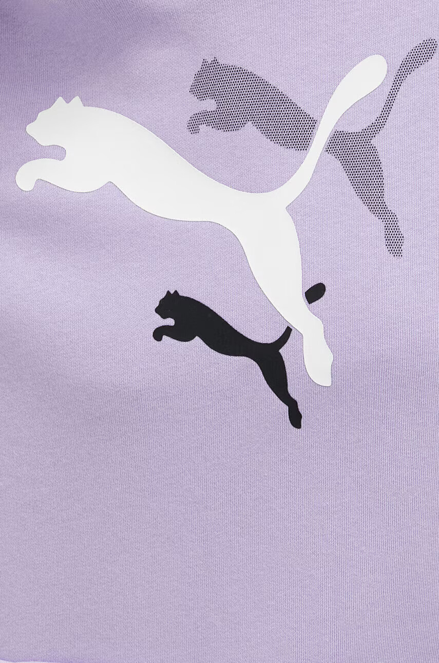 Puma Спортен суичър в лилаво с качулка с принт - Pepit.bg