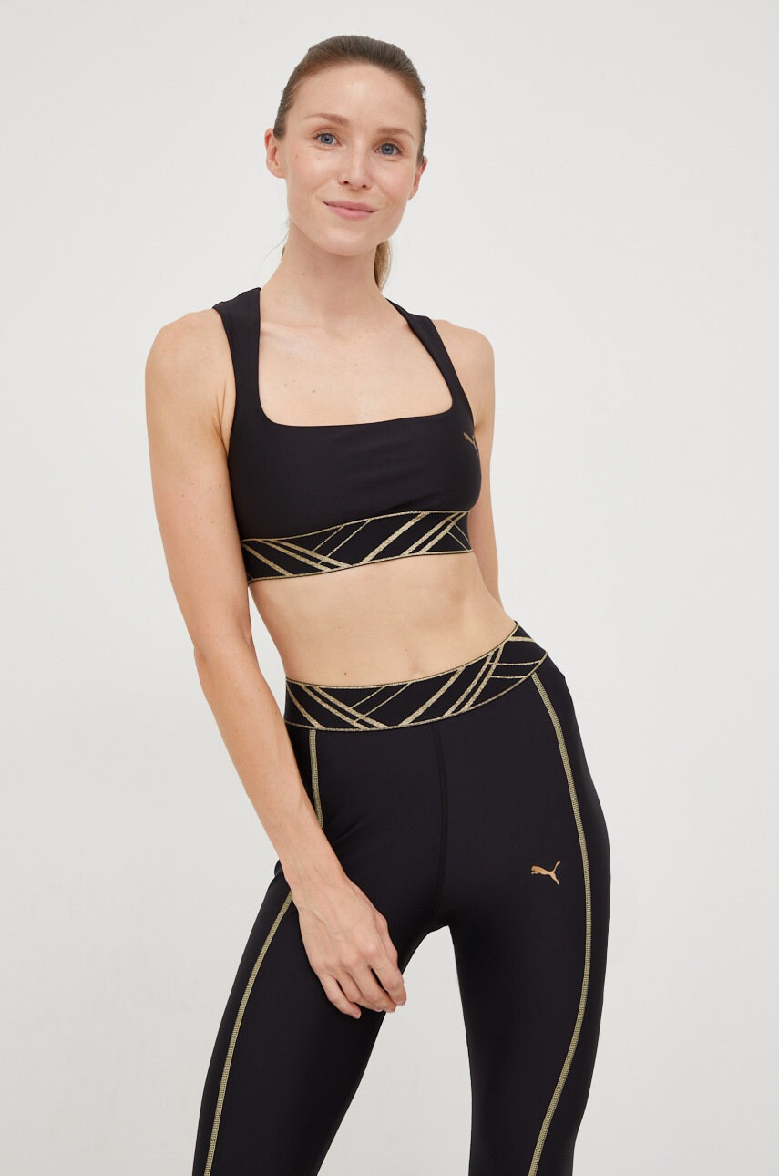 Puma Спортен сутиен Deco Glam в черно - Pepit.bg