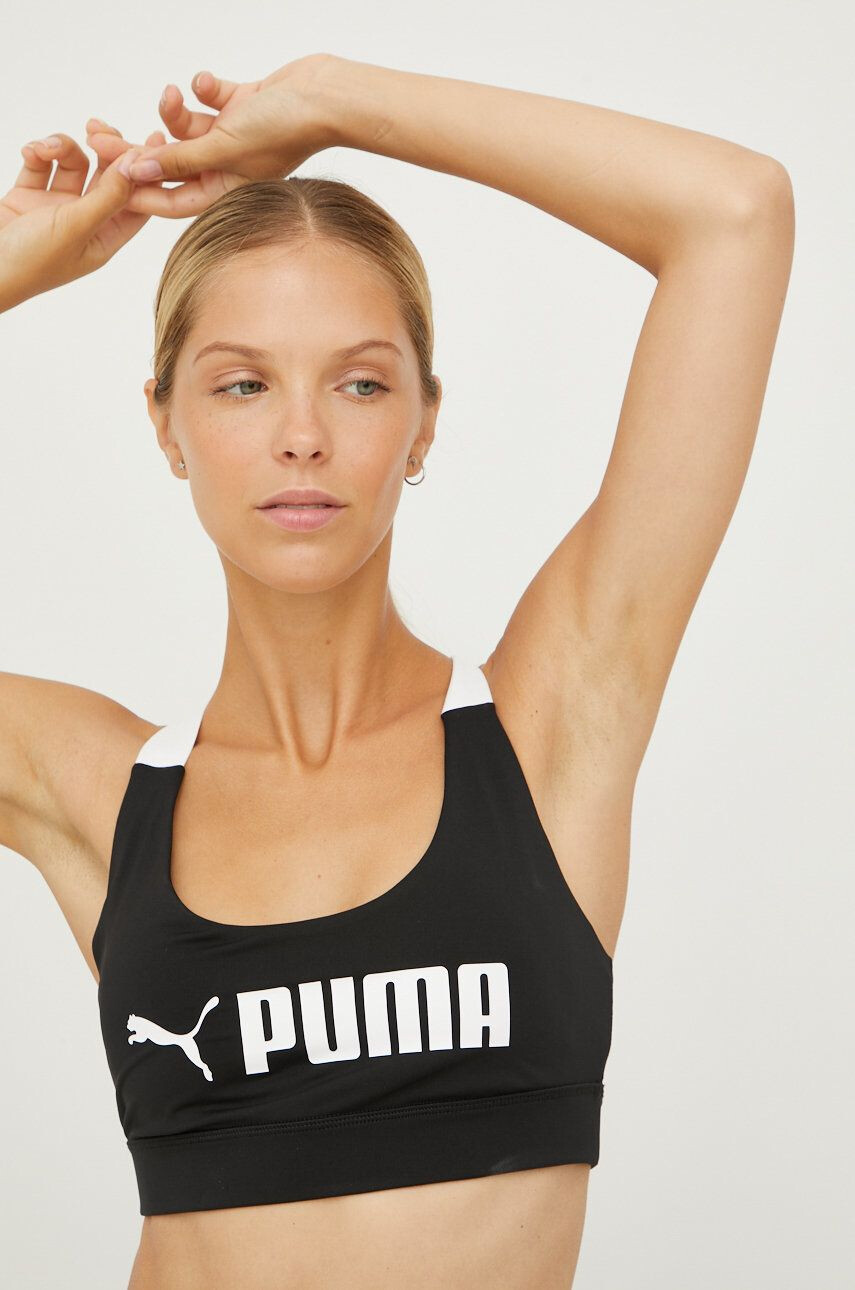 Puma Спортен сутиен Fit в черно - Pepit.bg