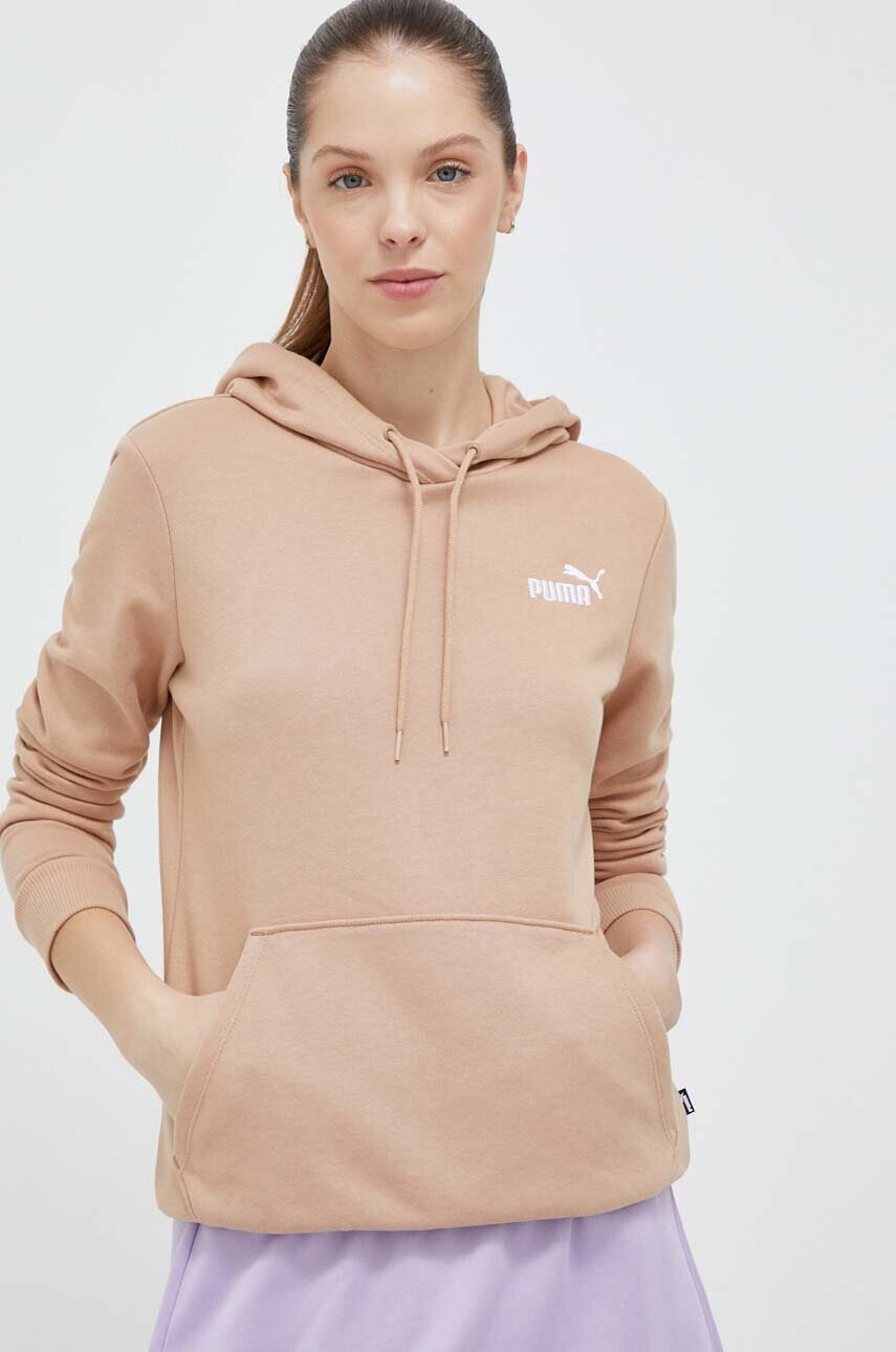Puma Суичър в бежово с качулка с апликация - Pepit.bg