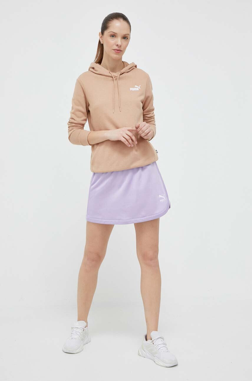 Puma Суичър в бежово с качулка с апликация - Pepit.bg