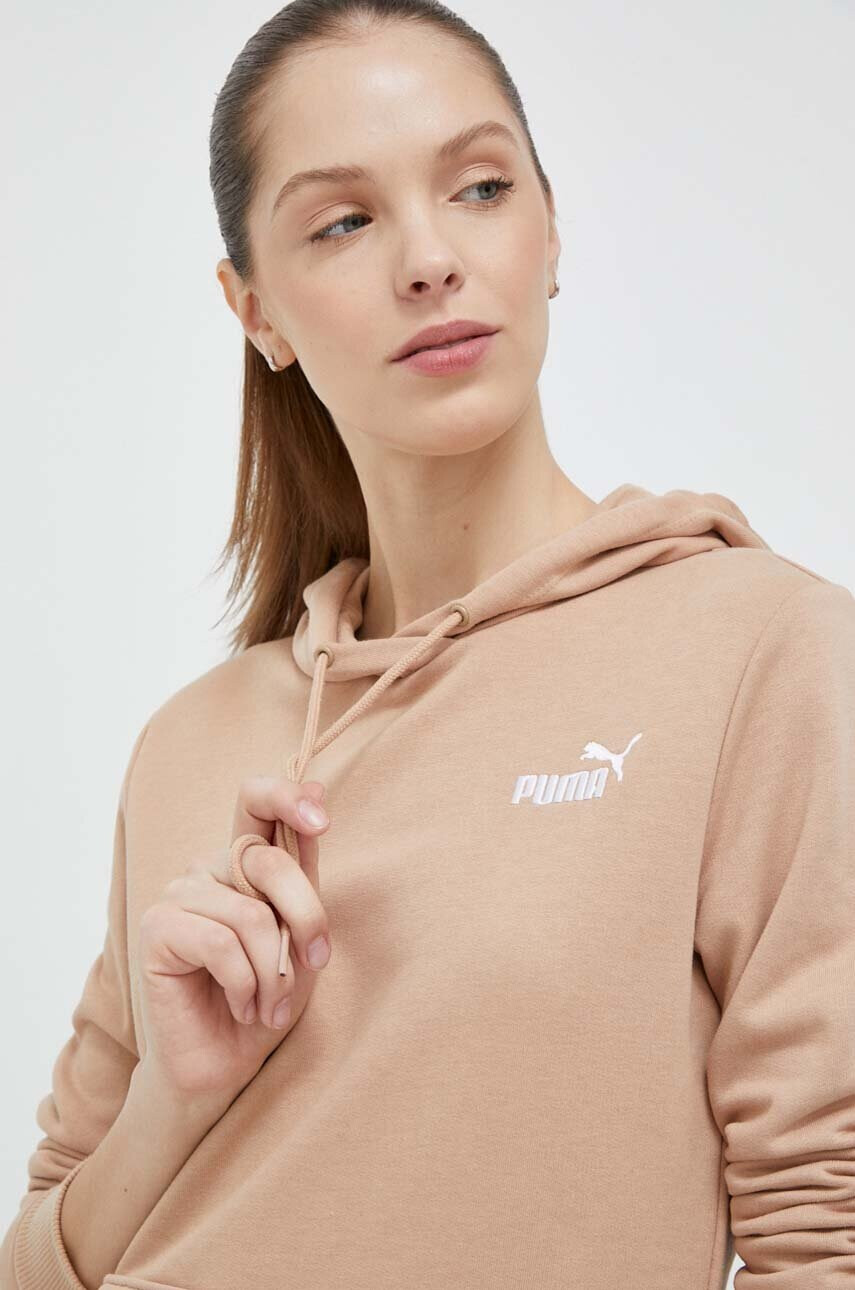 Puma Суичър в бежово с качулка с апликация - Pepit.bg