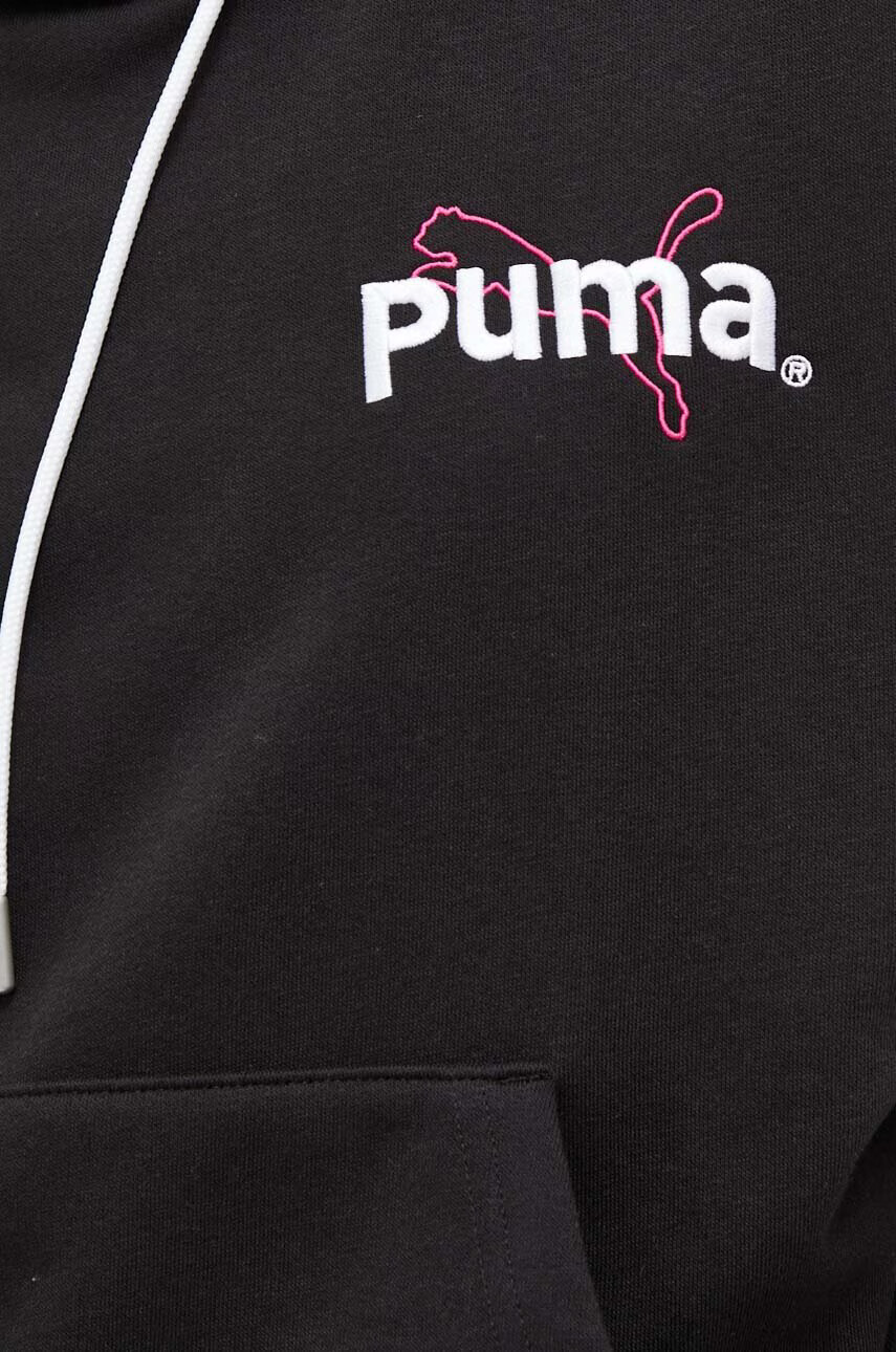 Puma Суичър в черно с качулка с принт - Pepit.bg