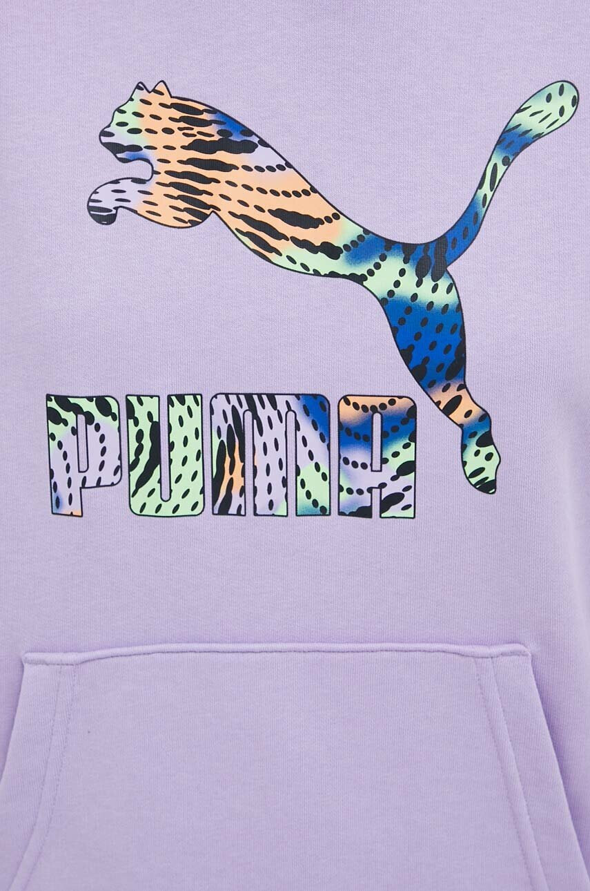 Puma Суичър в лилаво с качулка с принт - Pepit.bg