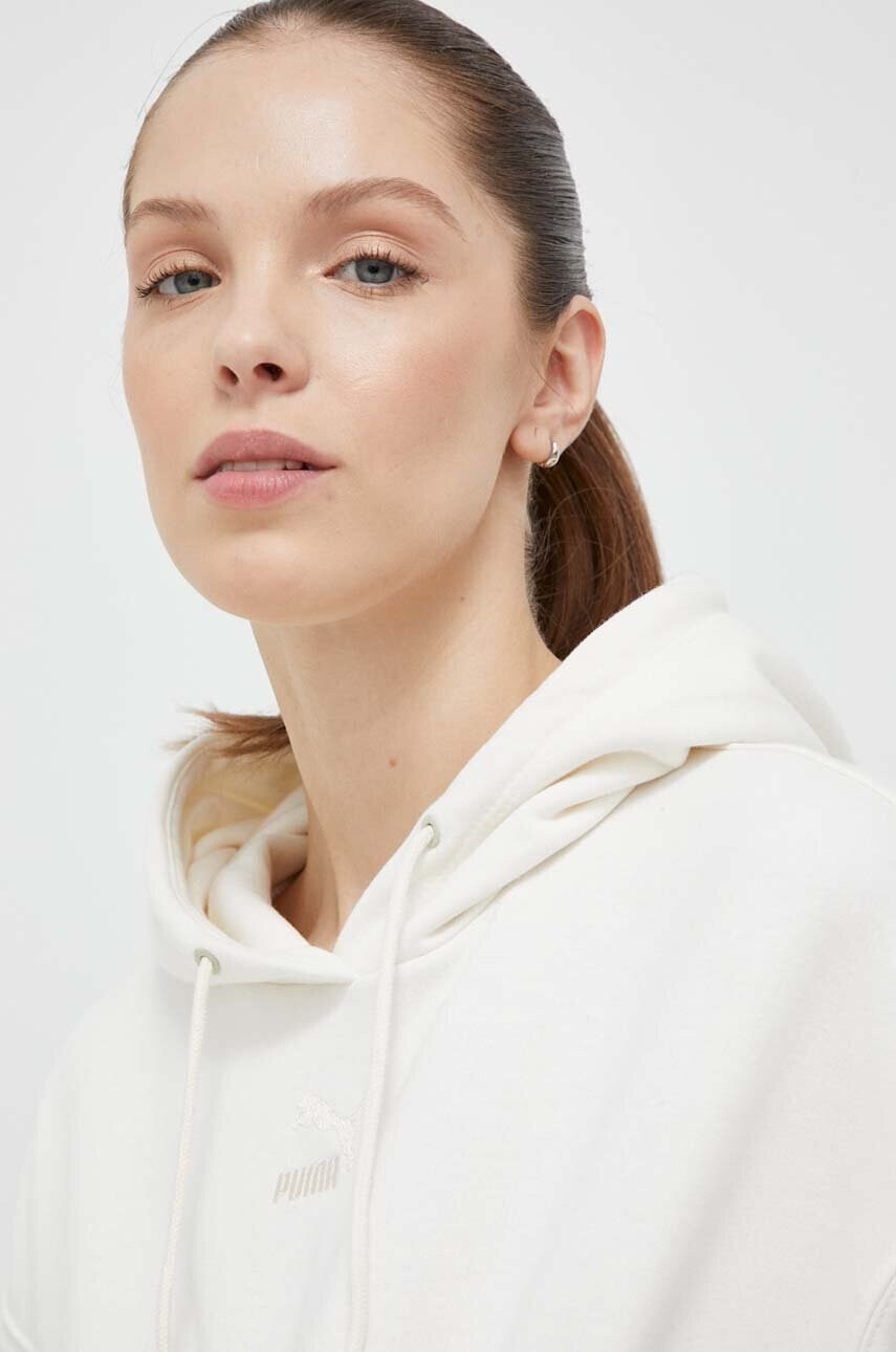 Puma Суичър в бежово с качулка с изчистен дизайн - Pepit.bg