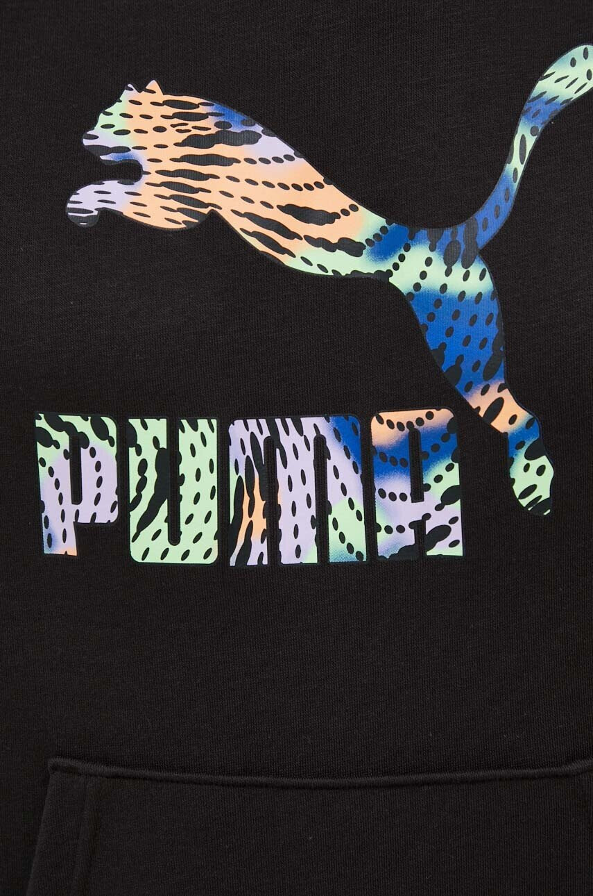 Puma Суичър в черно с качулка с принт - Pepit.bg