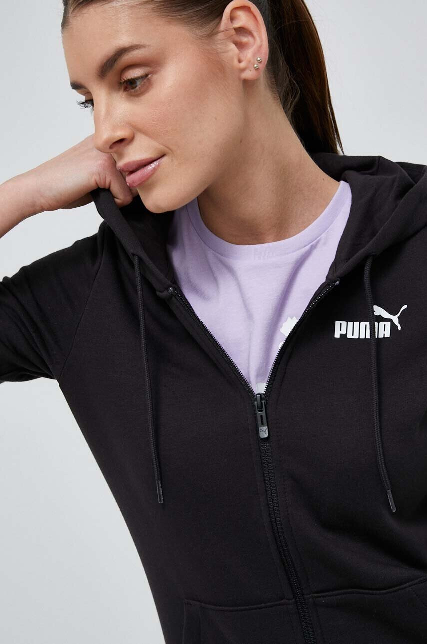 Puma Суичър в черно с качулка с принт - Pepit.bg