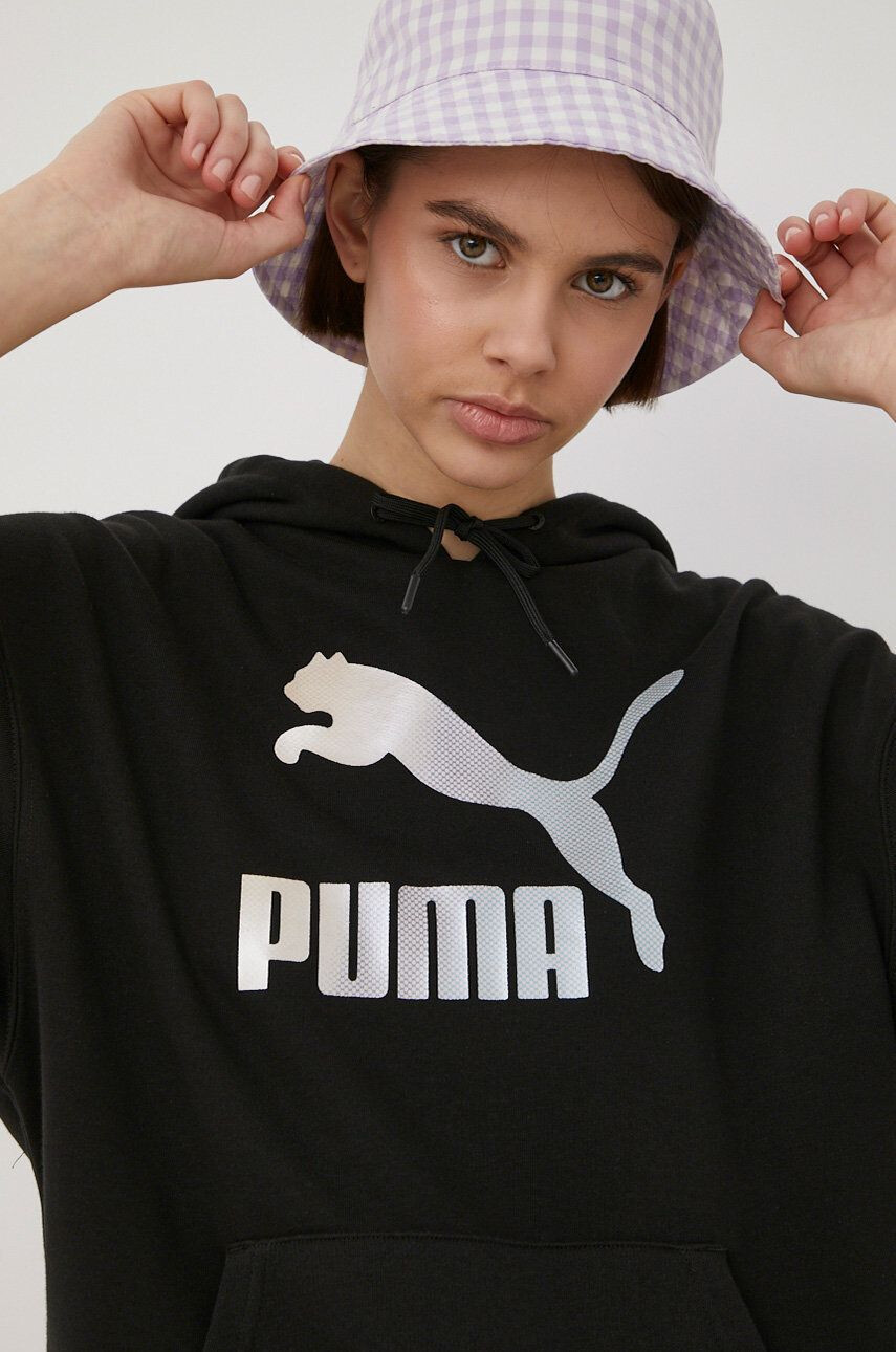 Puma Суичър 534695 дамска в черно с принт - Pepit.bg