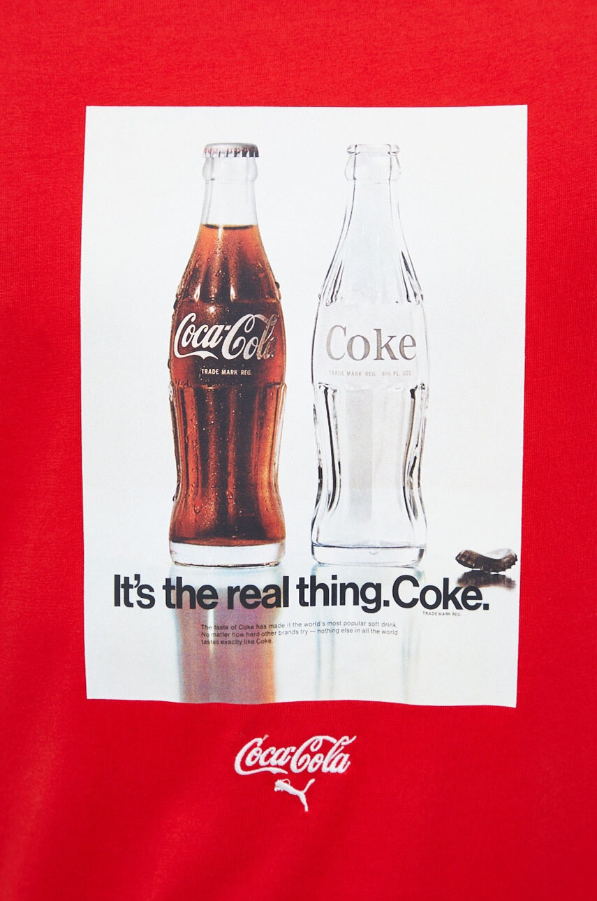 Puma Тениска X Coca Cola в червено с принт - Pepit.bg