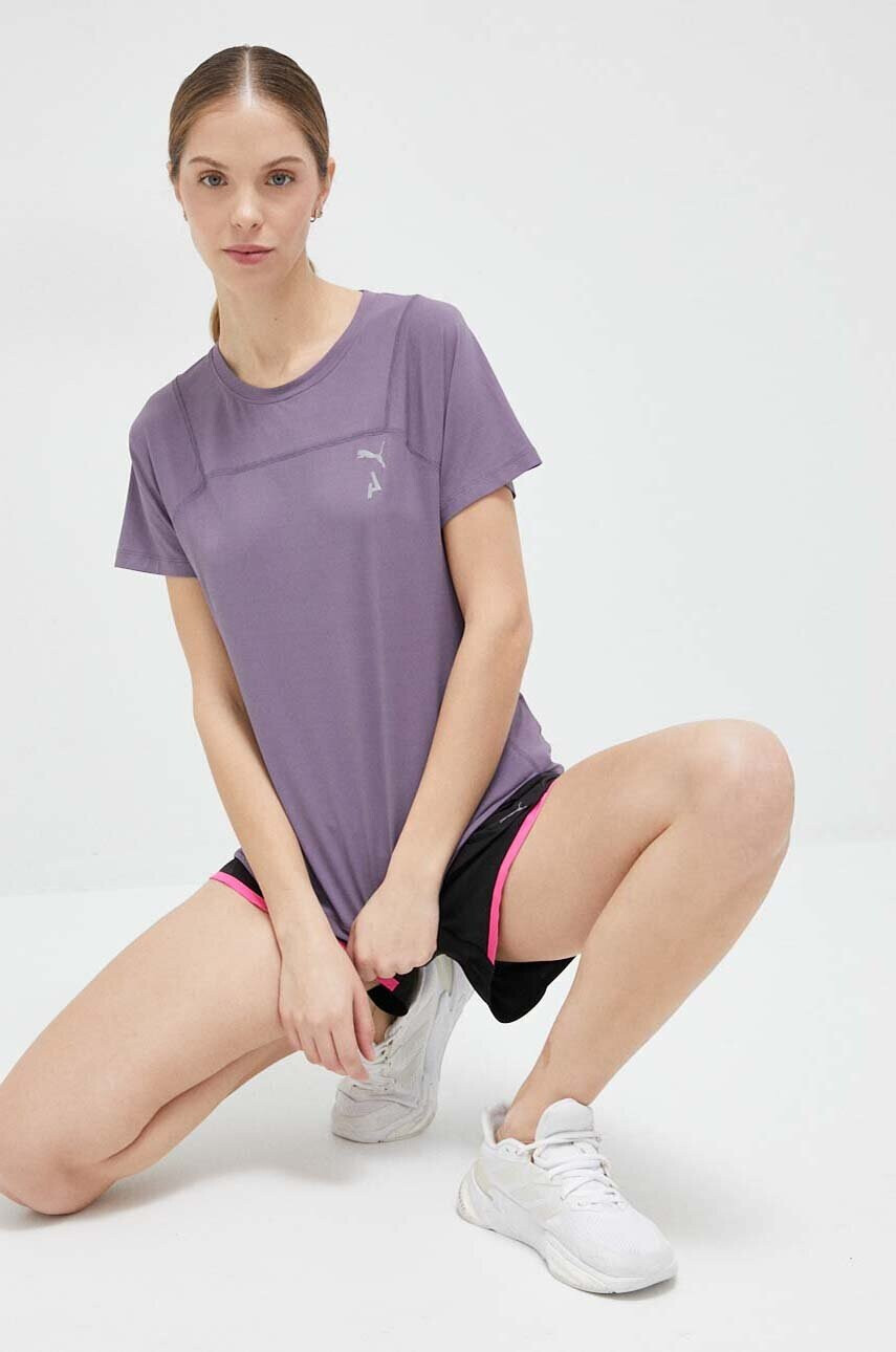 Puma Тениска за бягане Seasons в лилаво - Pepit.bg