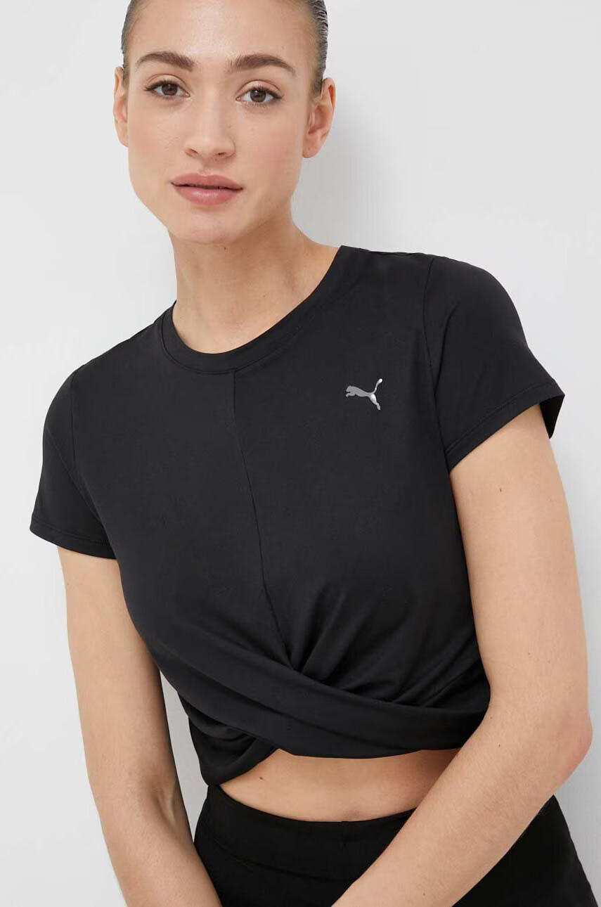 Puma Тениска за йога Studio Yogini Lite Twist в черно - Pepit.bg