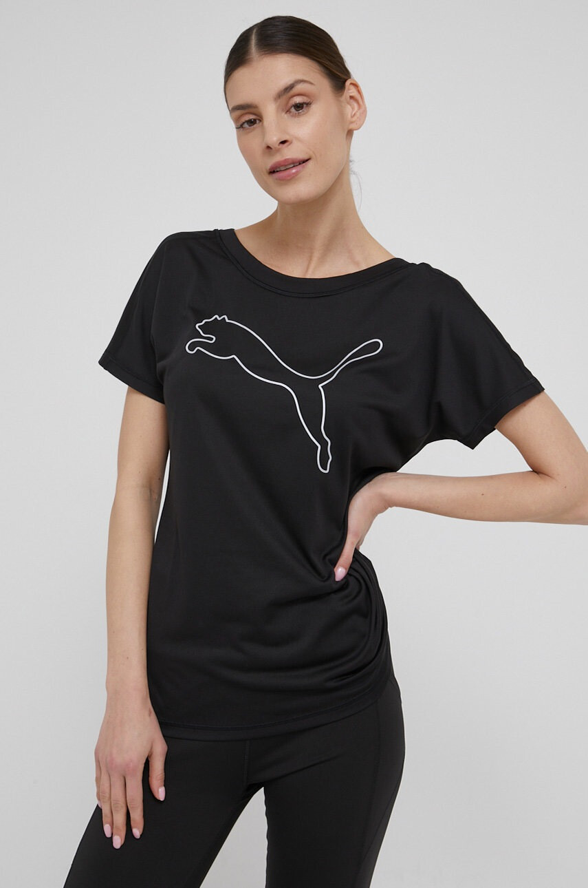Puma Тениска за трениране Favourite Cat 520260 в черно - Pepit.bg