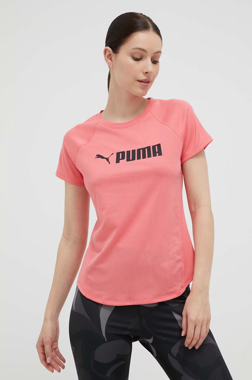 Puma Тениска за трениране Fit Logo в розово - Pepit.bg