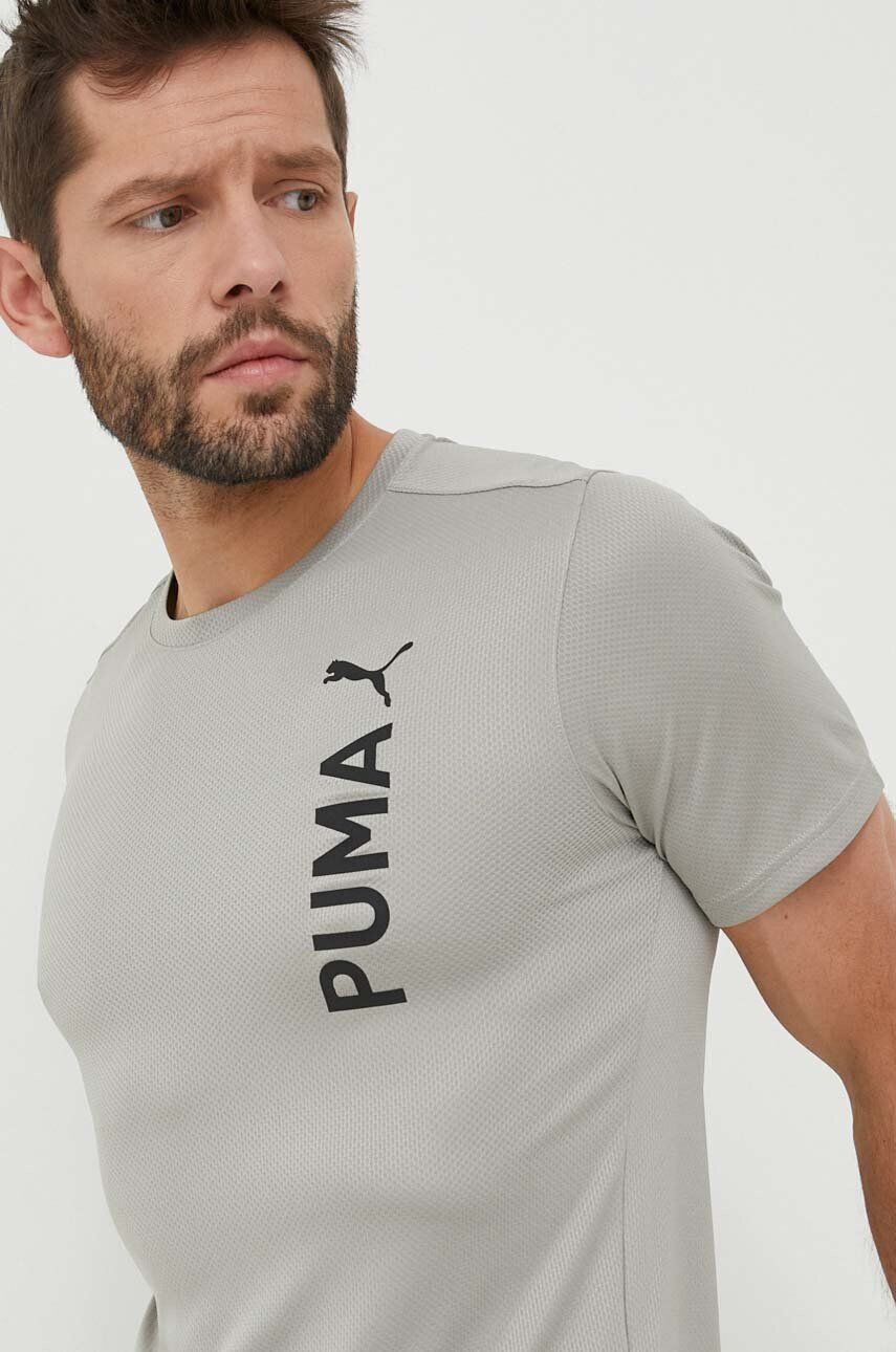 Puma Тениска за трениране Fit Ultrabreathe Q2 в зелено с принт - Pepit.bg