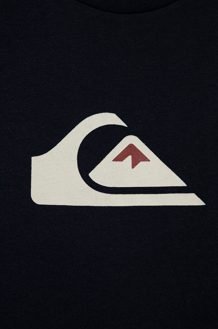 Quiksilver Детска памучна тениска в тъмносиньо с принт - Pepit.bg
