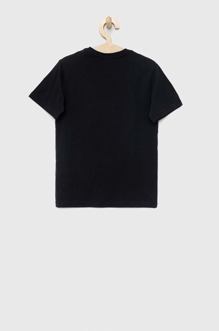 Quiksilver Детска памучна тениска в черно с принт - Pepit.bg
