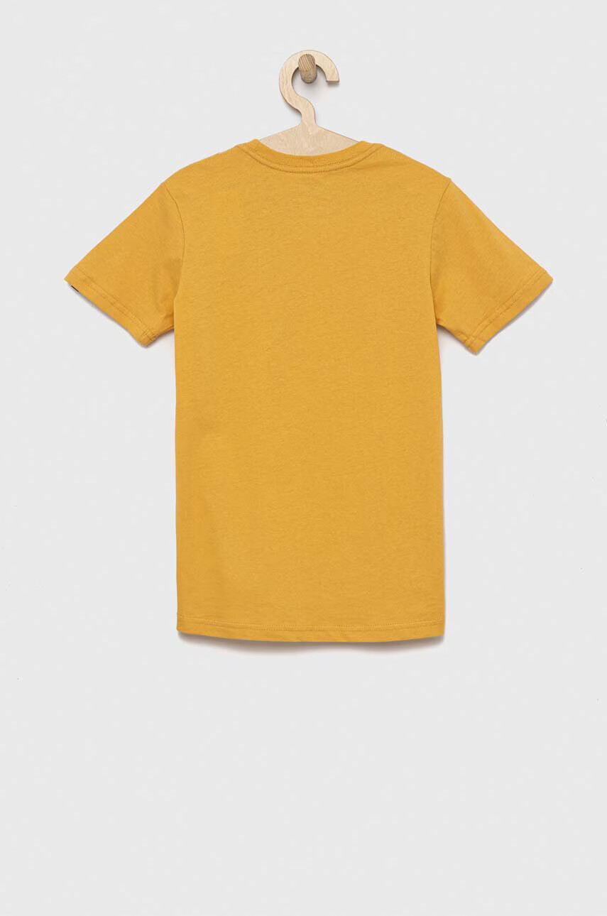 Quiksilver Детска памучна тениска в жълто с принт - Pepit.bg
