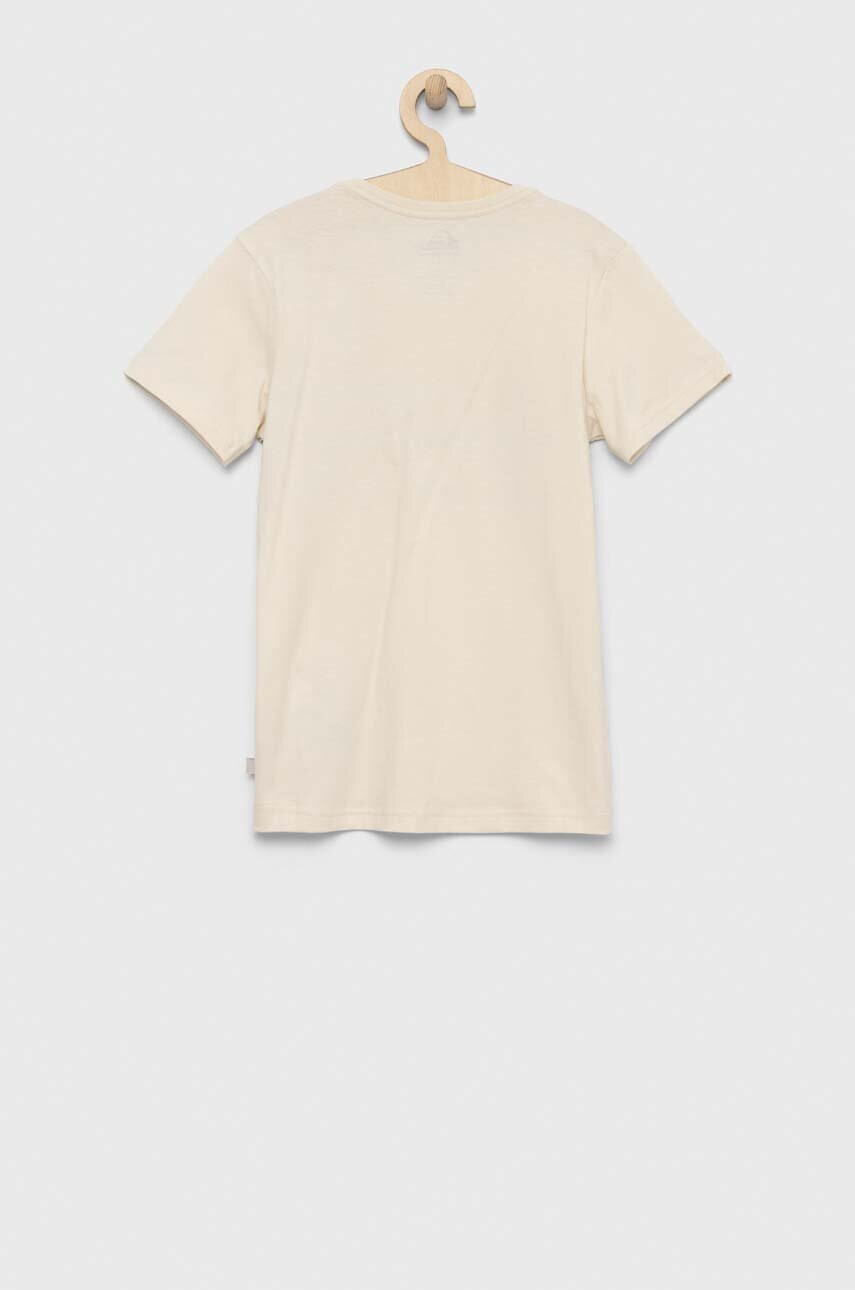 Quiksilver Детска памучна тениска в бежово с принт - Pepit.bg