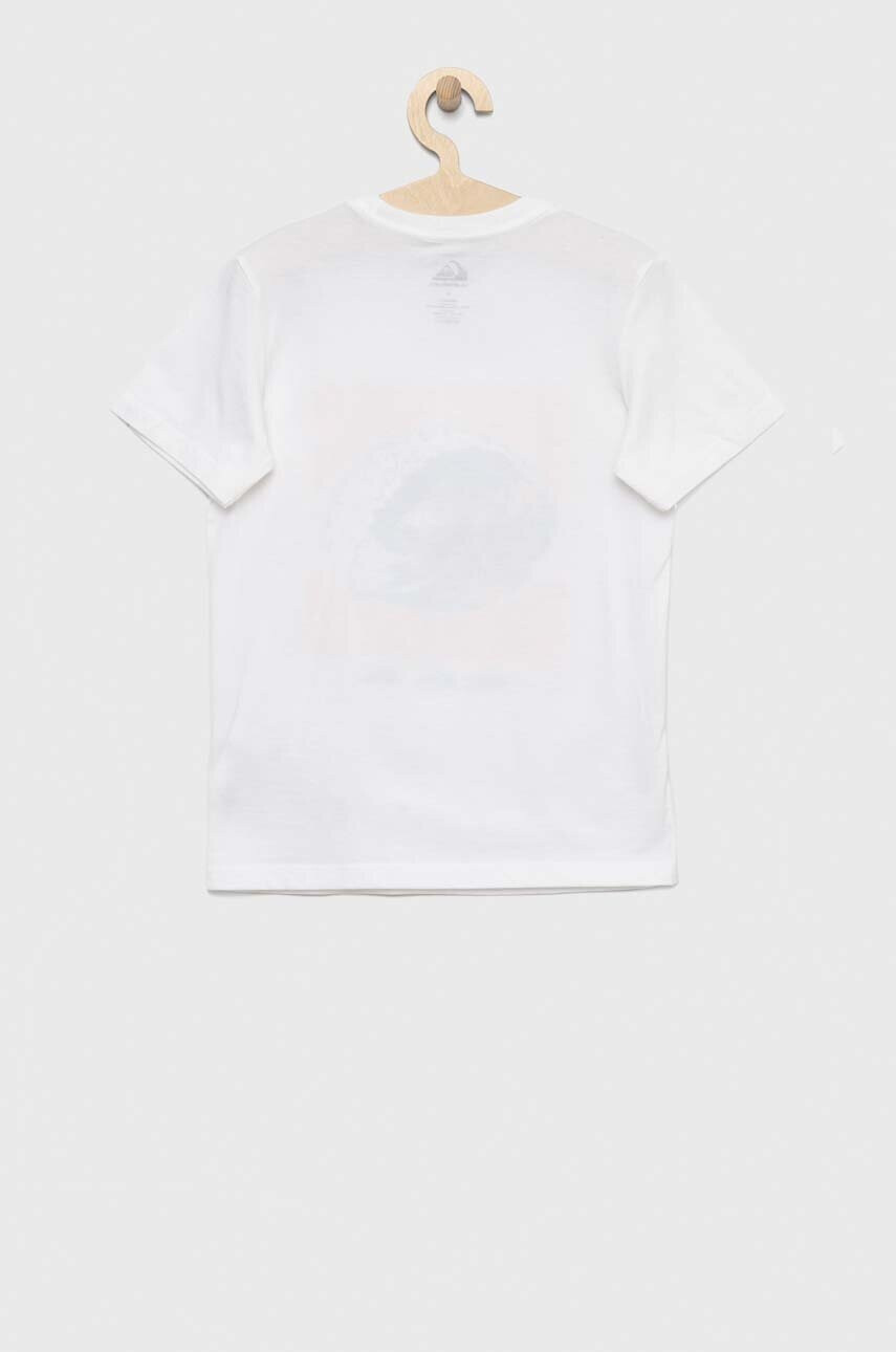 Quiksilver Детска памучна тениска в бяло с принт - Pepit.bg