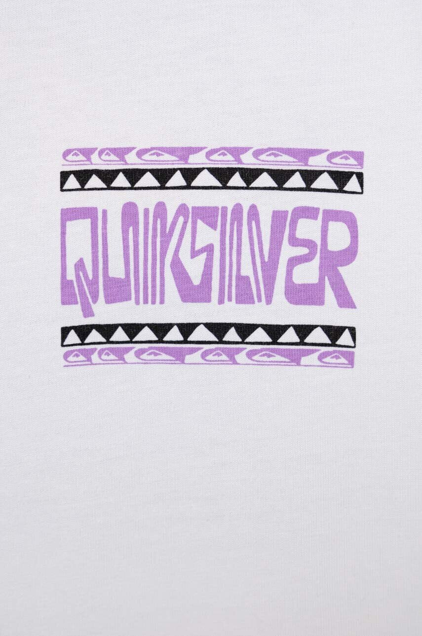Quiksilver Детска памучна тениска в бяло с десен - Pepit.bg