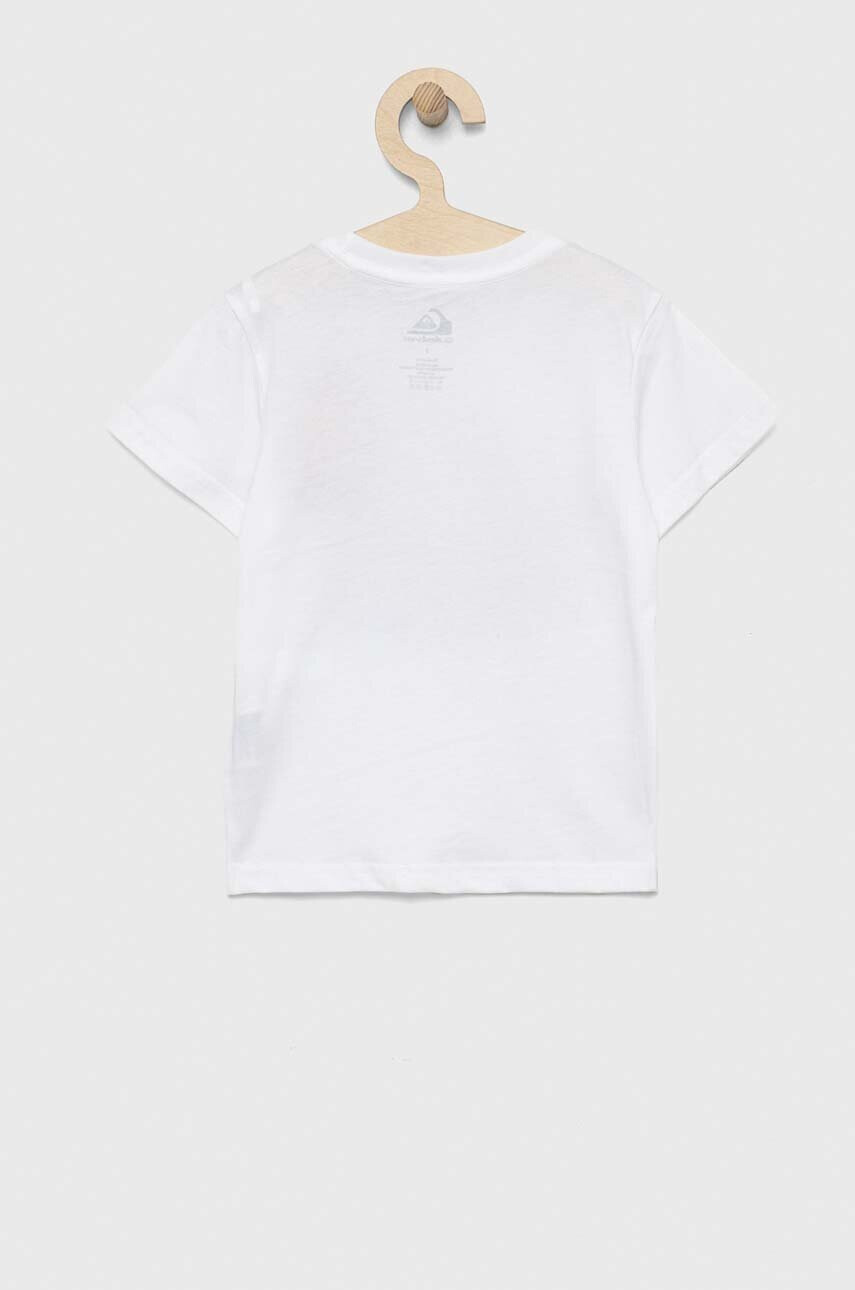 Quiksilver Детска памучна тениска в бяло с десен - Pepit.bg