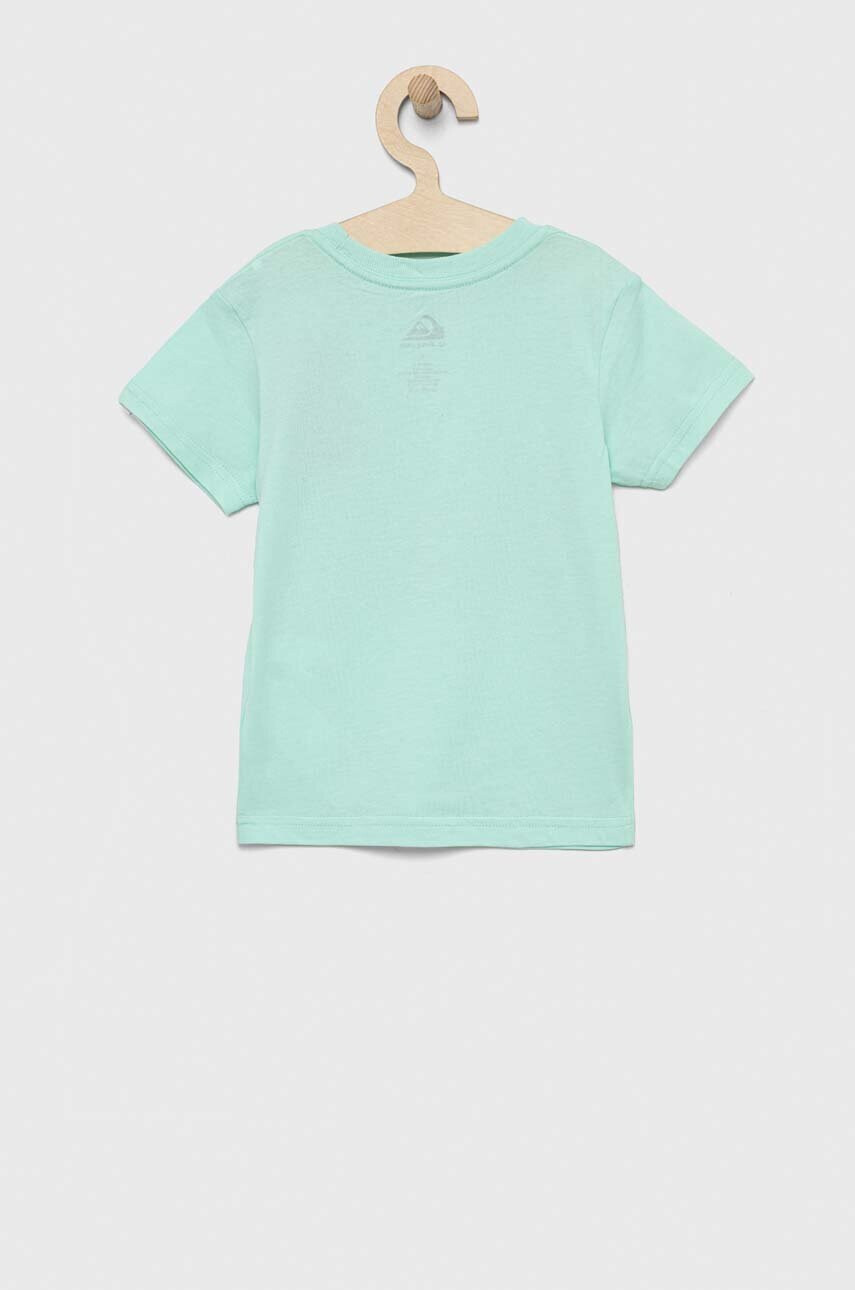 Quiksilver Детска памучна тениска в зелено с десен - Pepit.bg