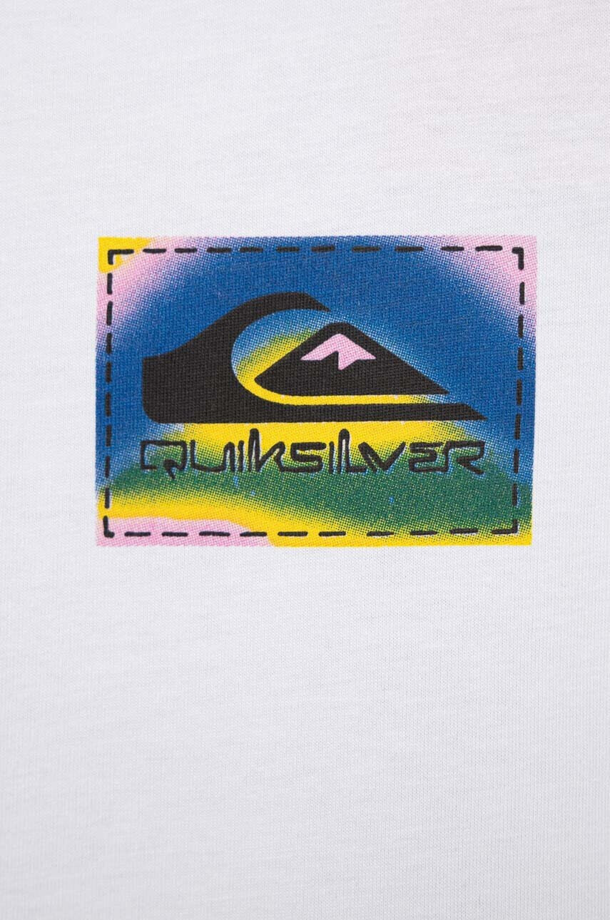 Quiksilver Детска памучна тениска в бяло с десен - Pepit.bg