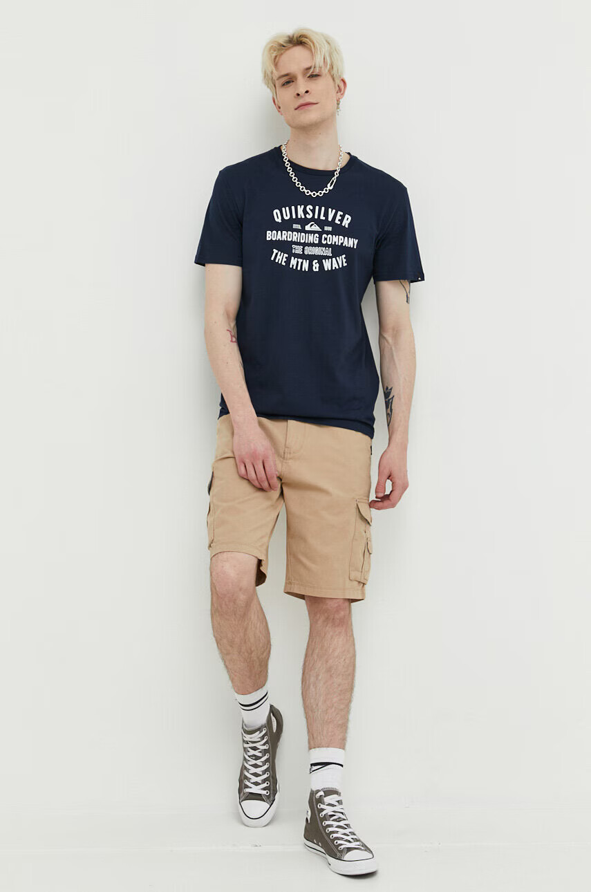 Quiksilver Памучен къс панталон в бежово - Pepit.bg