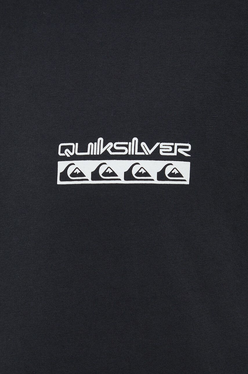 Quiksilver Памучна тениска в черно с принт - Pepit.bg