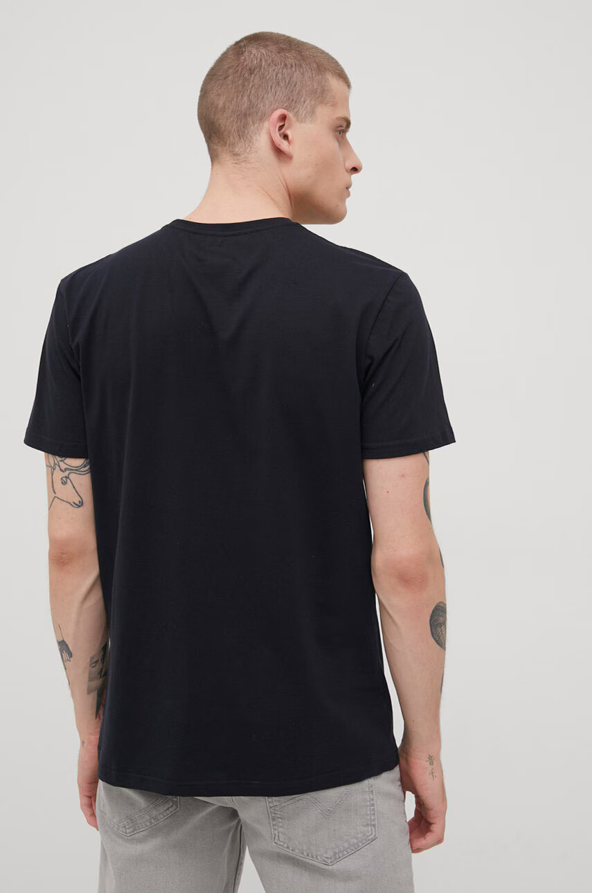 Quiksilver Памучна тениска в черно с принт - Pepit.bg