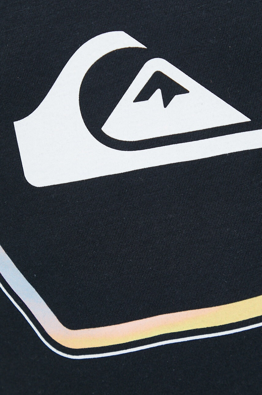 Quiksilver Памучна тениска в черно с принт - Pepit.bg