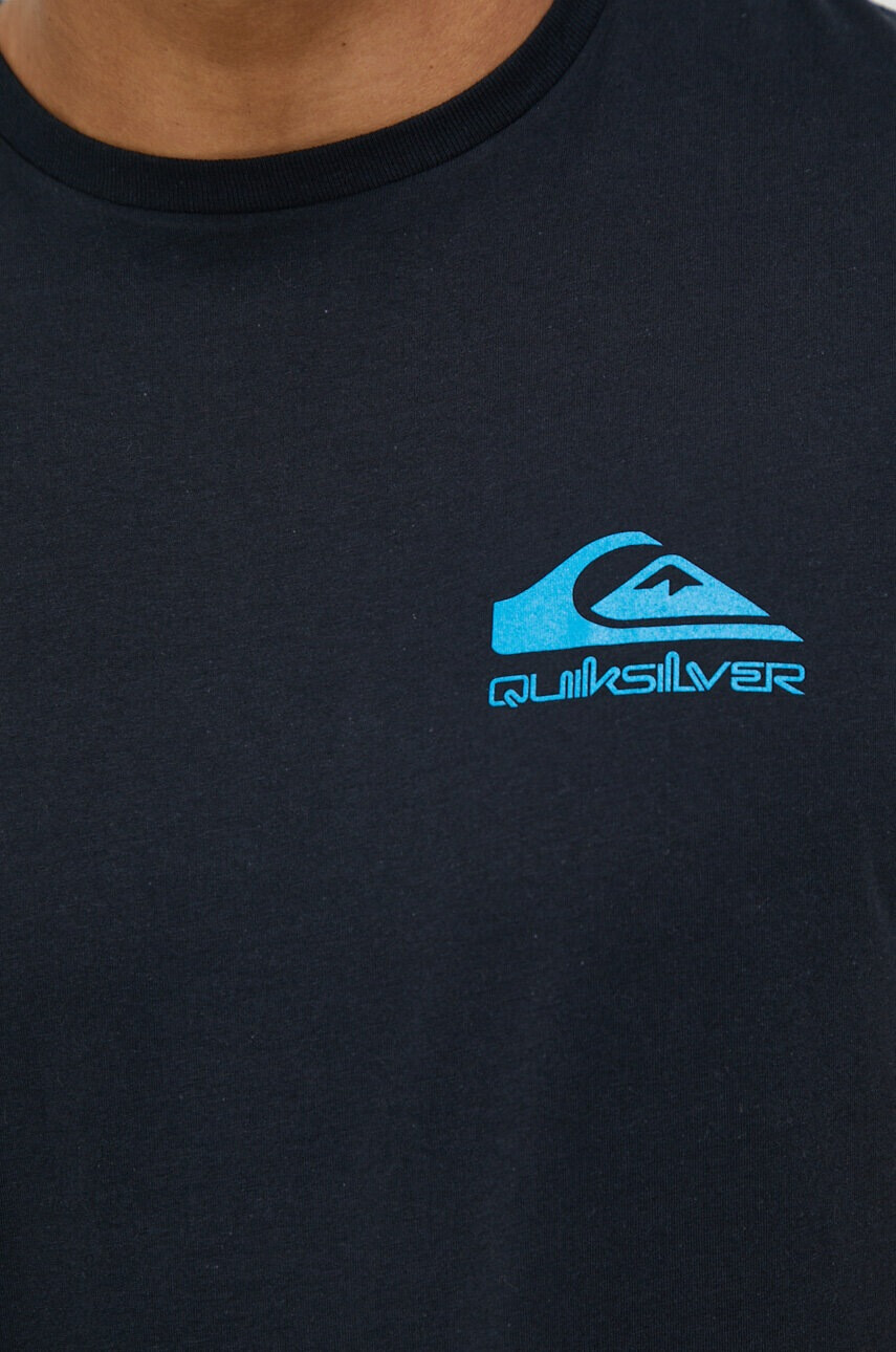 Quiksilver Памучна тениска в черно с принт - Pepit.bg