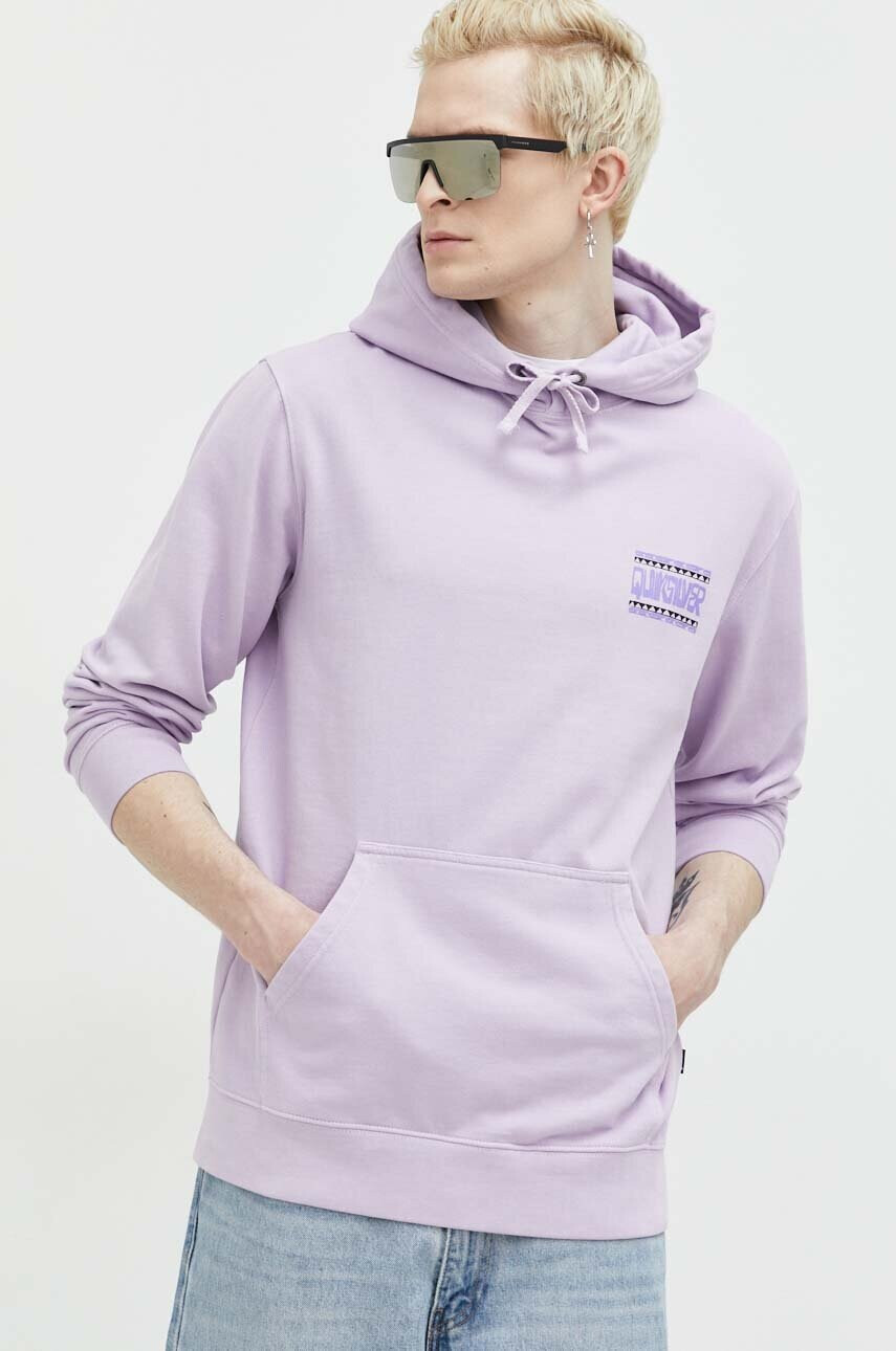 Quiksilver Суичър в лилаво с качулка с принт - Pepit.bg