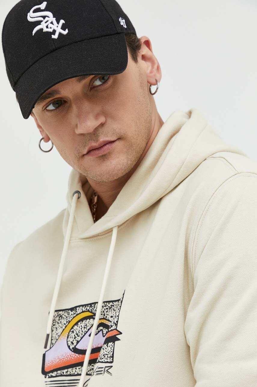 Quiksilver Суичър в бежово с качулка с принт - Pepit.bg