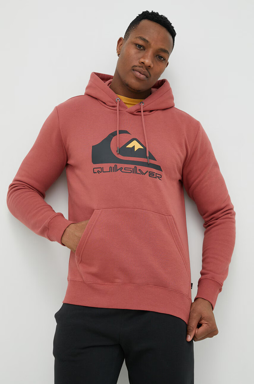 Quiksilver Суичър в бордо с качулка с принт - Pepit.bg