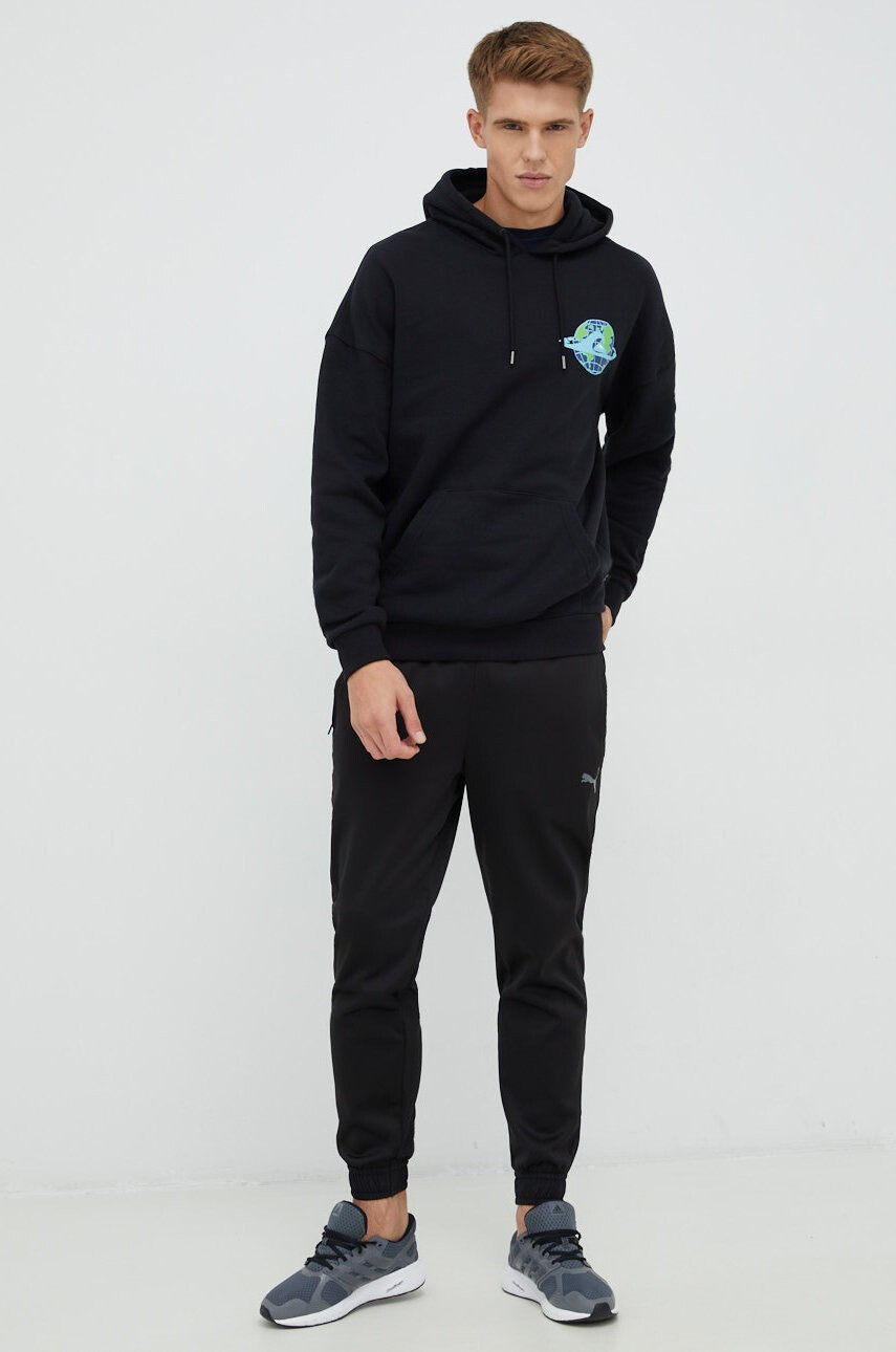 Quiksilver Суичър в черно с качулка с принт - Pepit.bg