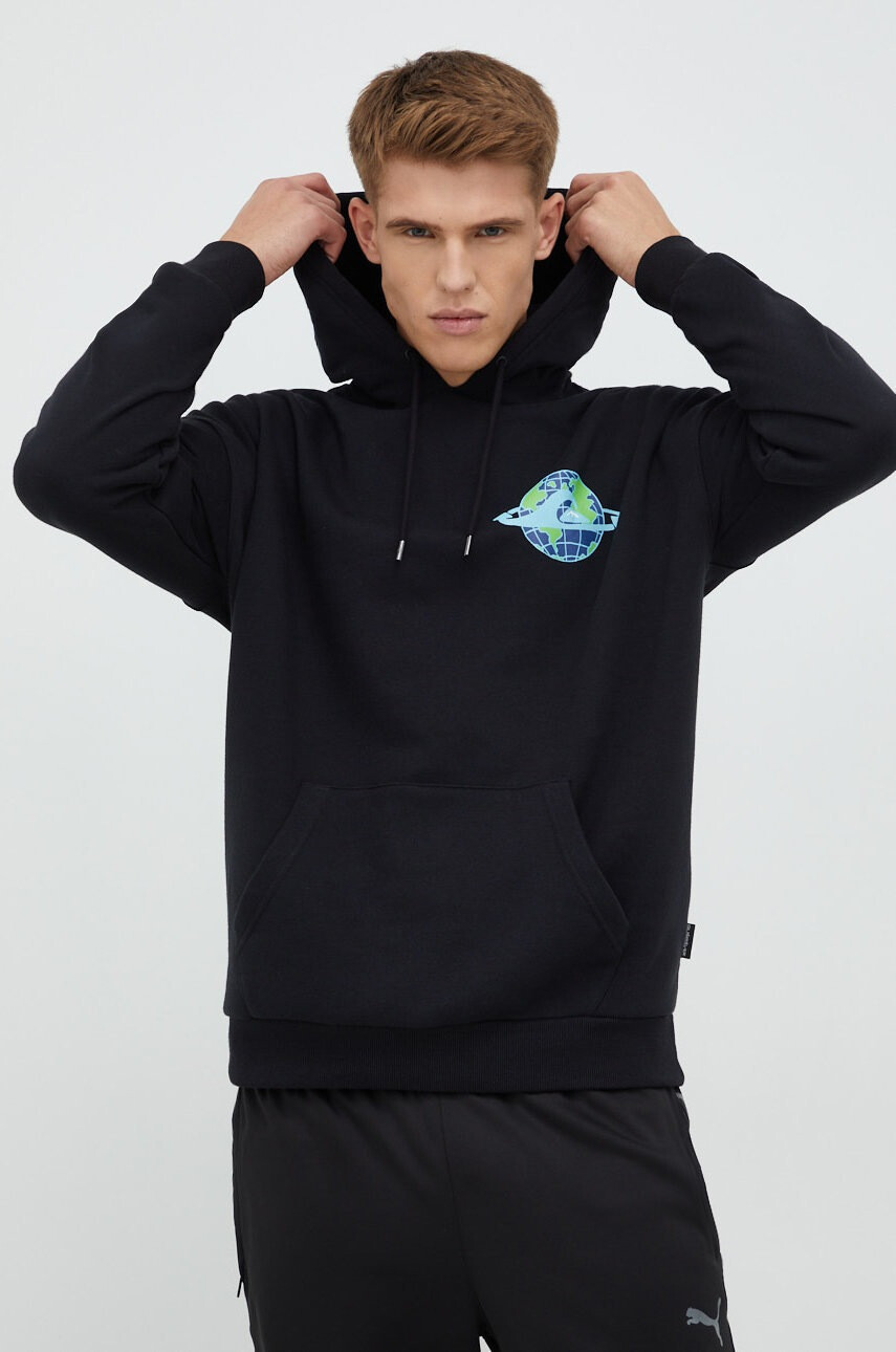 Quiksilver Суичър в черно с качулка с принт - Pepit.bg