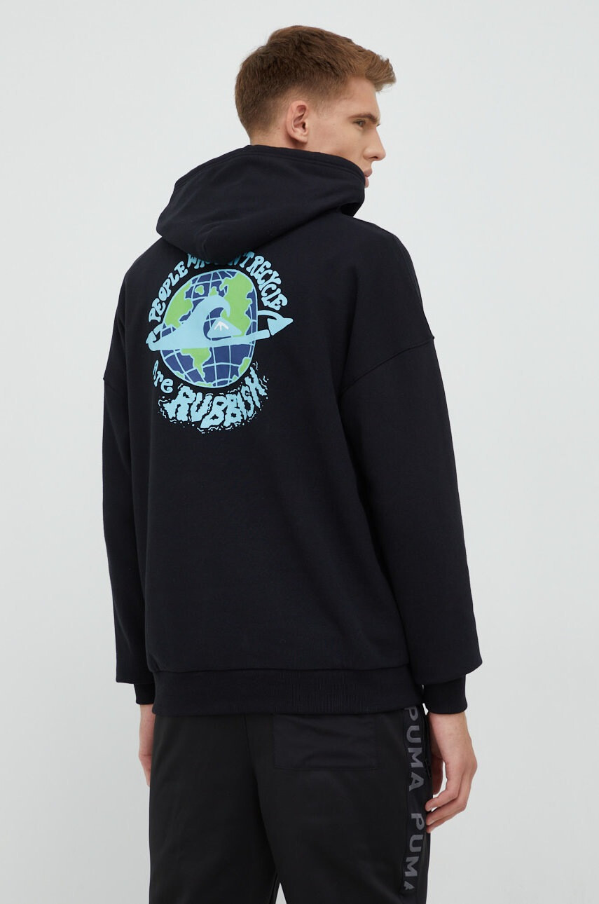 Quiksilver Суичър в черно с качулка с принт - Pepit.bg