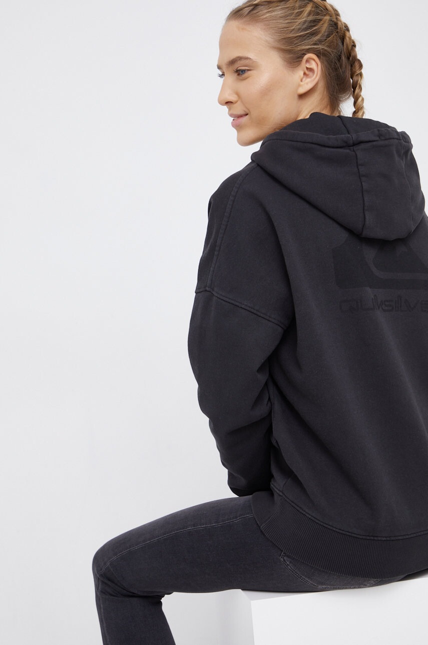 Quiksilver Суичър дамски в черно с принт - Pepit.bg