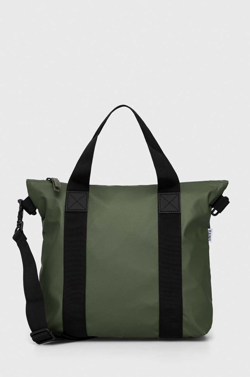 Rains Чанта през рамо 13920 Tote Bag Mini в зелено - Pepit.bg