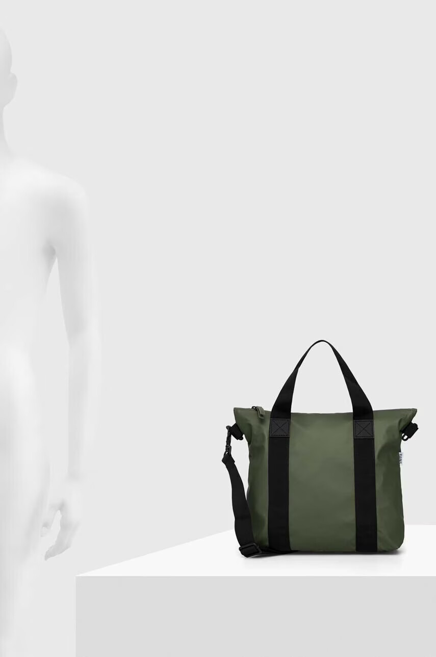 Rains Чанта през рамо 13920 Tote Bag Mini в зелено - Pepit.bg