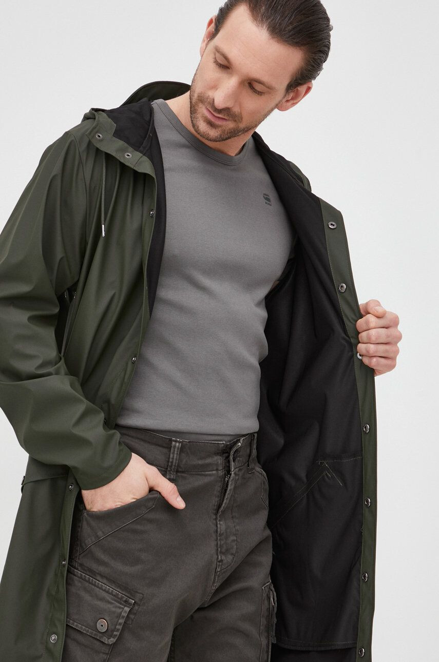 Rains Яке 12020 Long Jacket в зелено с преходна изолация - Pepit.bg