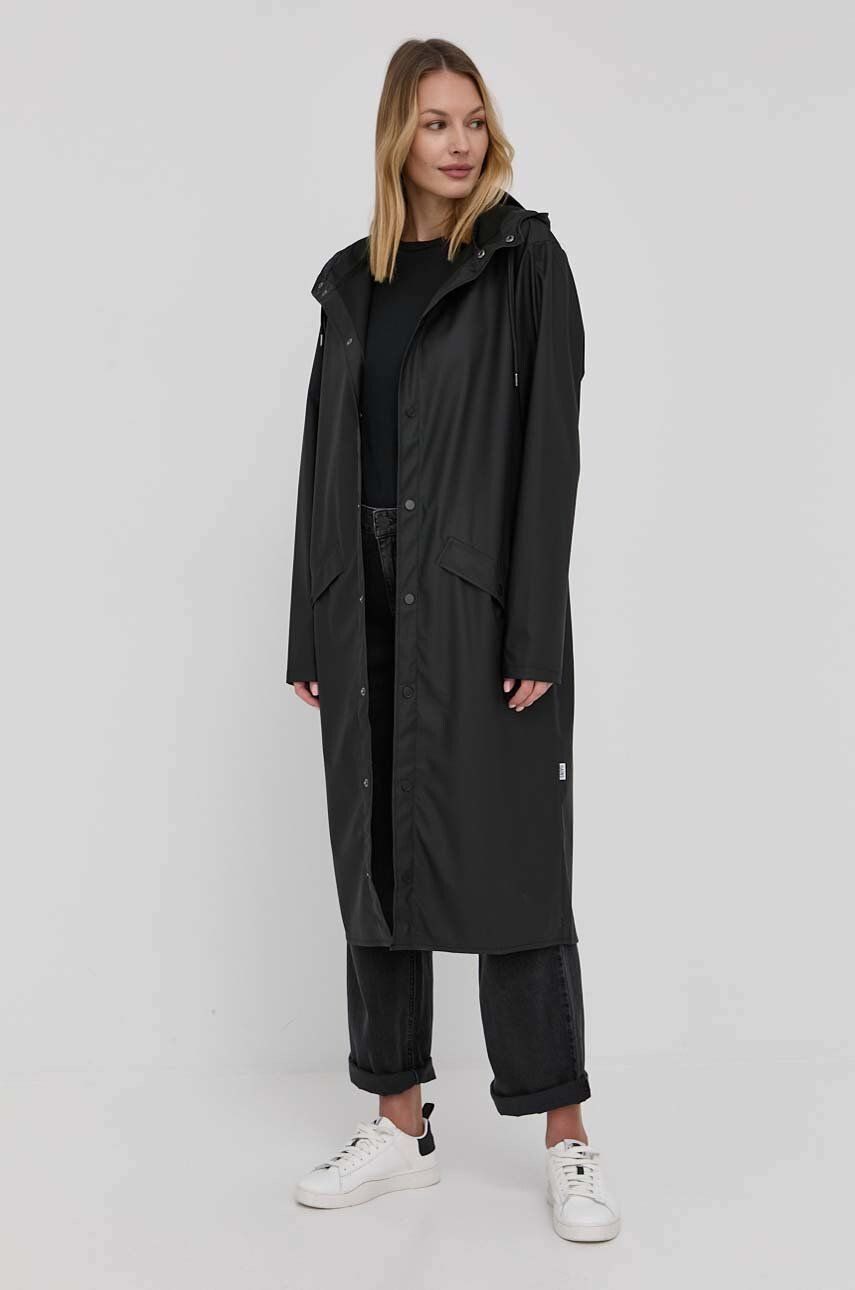 Rains Яке 18360 Longer Jacket в черно с преходна изолация - Pepit.bg