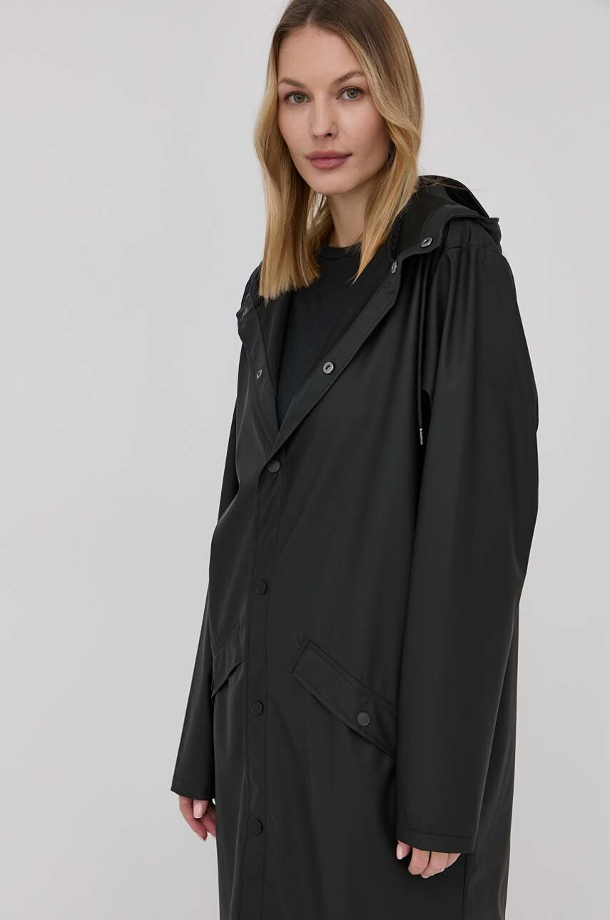 Rains Яке 18360 Longer Jacket в черно с преходна изолация - Pepit.bg